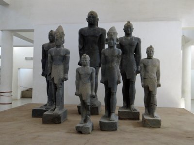 Black granite statues of pharaohs found at Kerma
