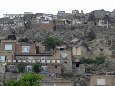 Houses on the hill behind the shrine