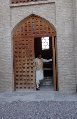 Caretaker at mausoleum of Goher Shad, daughter-in-law of Tamerlane