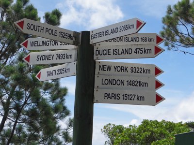Signpost on Pitcairn
