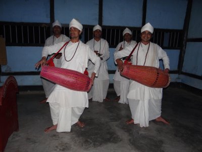 Monks on Majuli are dedicated to the arts; dancing in this case.