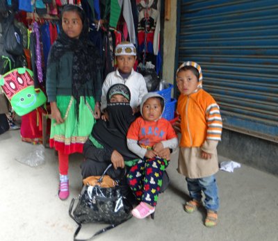 Market in Imphal; surprise to see a Muslim woman with her face covered