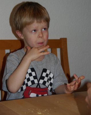 I really want to lick my fingers but was told not to