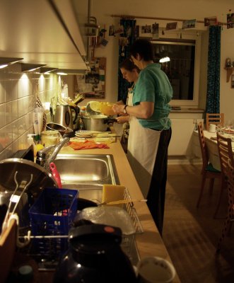 Meanwhile Christmas Eve dinner is prepared