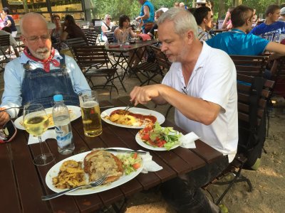 Ully and Dave enjoying lunch in Berlin