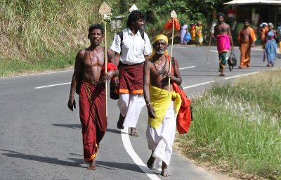 pilgrims on their way to Kataragama festival