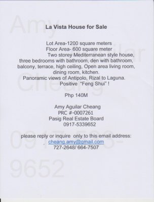 La Vista House for Sale ****