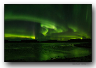 Aurore boréale. Aurora borealis in Norway