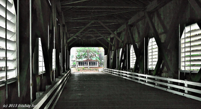 Inside Belknap Covered Bridge