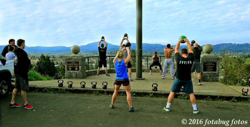 Working Out on Top of Skinner Butte