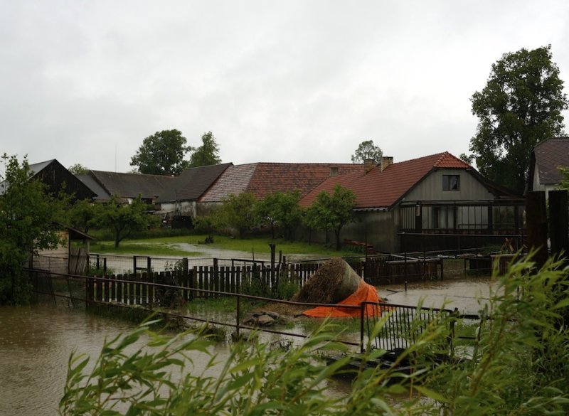 somewhere near the house on the right once stood a family house in Rakov