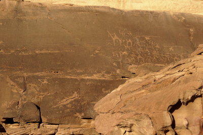 nearby, there are Nabataean petroglyphs