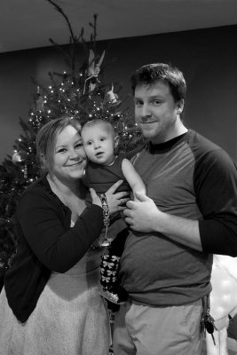 Happy family. Baby Allie's first Christmas.