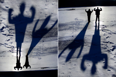 Standing on an iced over lake or the Moon? You decide.