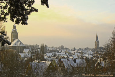 Korbach, Kilianskirche und Nikolaikirche vom Hexengarten