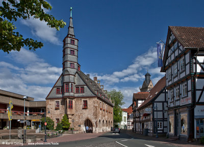 Korbach, Stechbahn mit Rathaus