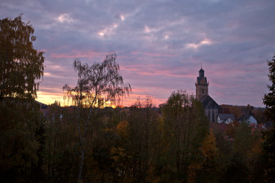 Blick vom Hexengarten auf die Kilianskirche