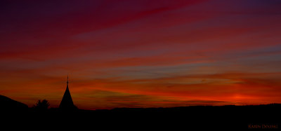 Sonnenuntergang ber der Kirche St. Marien