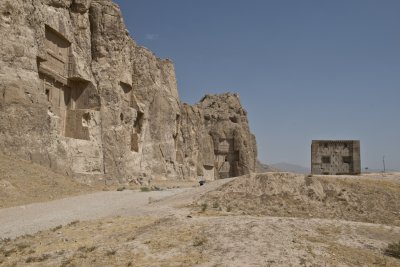 Naqshe Rostam, the burial site of, amongst others, Darius and Xerxes.