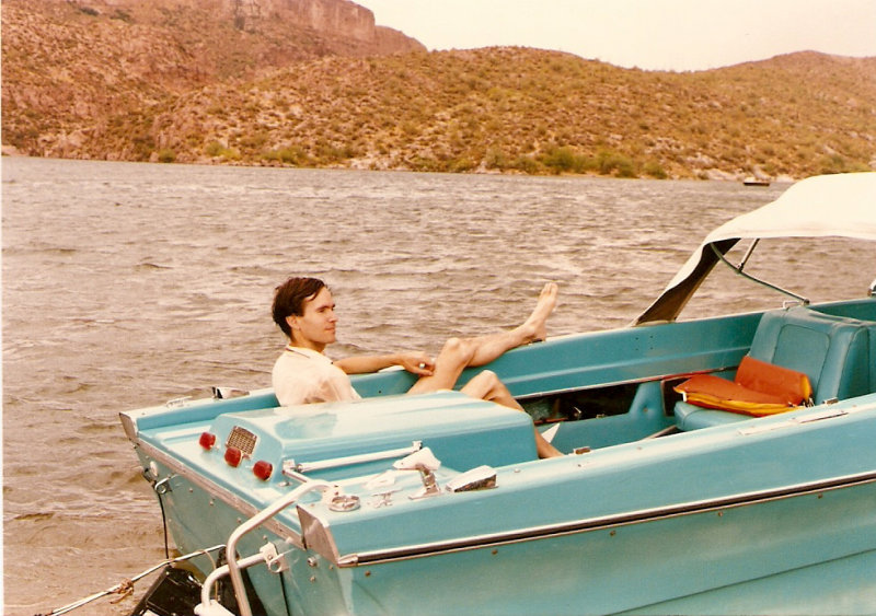 1985 Canyon Lake. Johnny watching storm coming  07-20-85