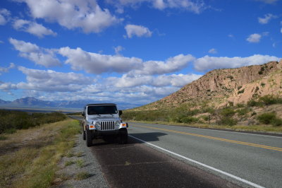 The Jeep in New Mexico on Highway 80