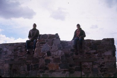 1970 Johnny and Lerayne on top. Stone building McDowell Mountains