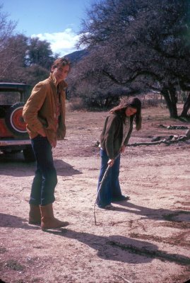 1973 Johnny and Lerayne. Four Peaks road