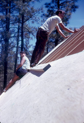 1974 Really steep roof. Cabin in Pinetop. Shirley and Johnny