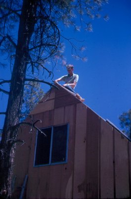 1974 Johnny working on peak. Cabin in Pinetop