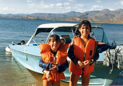 1985 Leah and Margaret. Roosevelt Lake