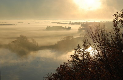 Sun & Fog - Missouri River, Ponca State Park, Nebraska - Oct. 2014