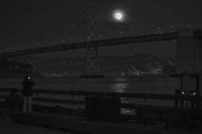 Full Moon over Bay Bridge