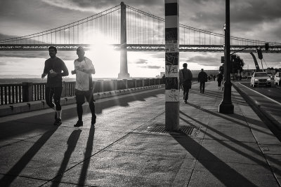 Joggers on The Embarcadero, San Francisco