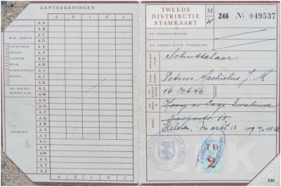 Distributie Stamkaart uit 1948