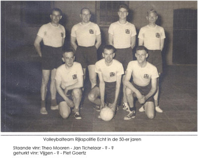 Rijkspolitie Echt volleybalteam 50-er jaren