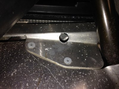 hole drilled for bleed screw access