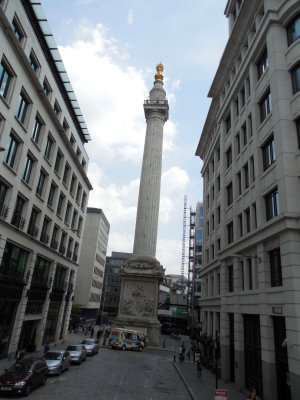 Monument to the London Fire Brigade, site of start of the Great Fire of London