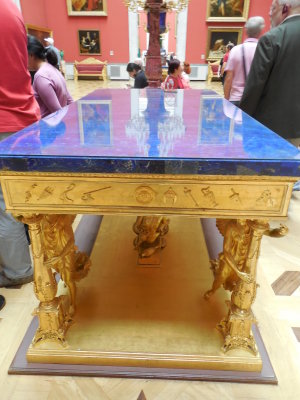 Table in Small Italian Skylight Hall