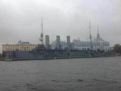 Cruiser Aurora, Russian Naval Academy in back