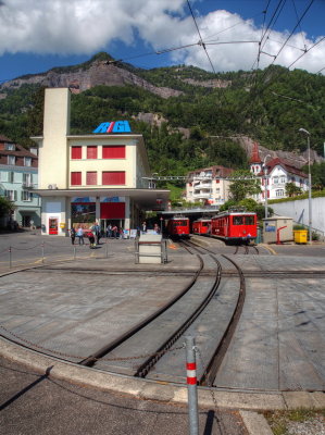 Rigi-Bahn depot with turntable