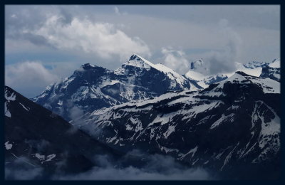 Snow covered peaks seen from Stanserhorn