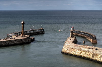 Entrance to Whitby harbour