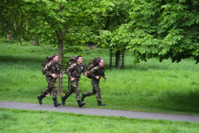 Irish Soldiers Training in the Park