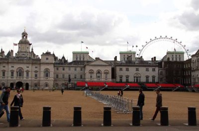 Horse Guards with London Eye in Background