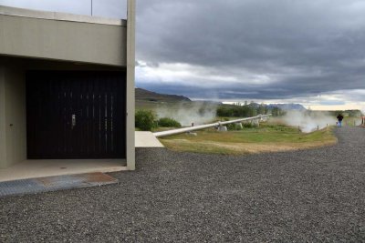 A geothermal well taps the geothermal reservoir and pipes the hot water to all of the homes and villages in the valley.