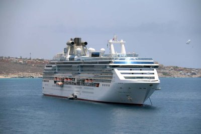 CORAL PRINCESS - PART OF POWER PLANT IS TURBINES - SEE TOP OF SHIP