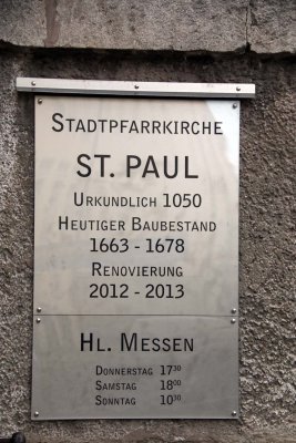 ST PAUL'S CHURCH - OLDEST PARISH CHURCH IN PASSAU (1678)