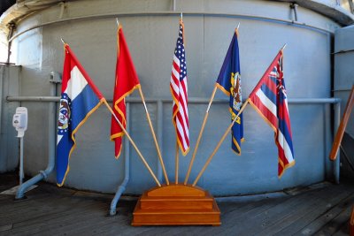 USS Battleship Missouri - Flags (01/31/2015)