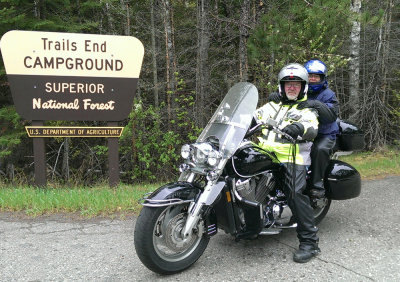 Nancy and I and the end of the Gunflint trail 6-2013