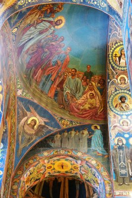  Colorful interiors of the Church of Our Savior on the Spilled Blood